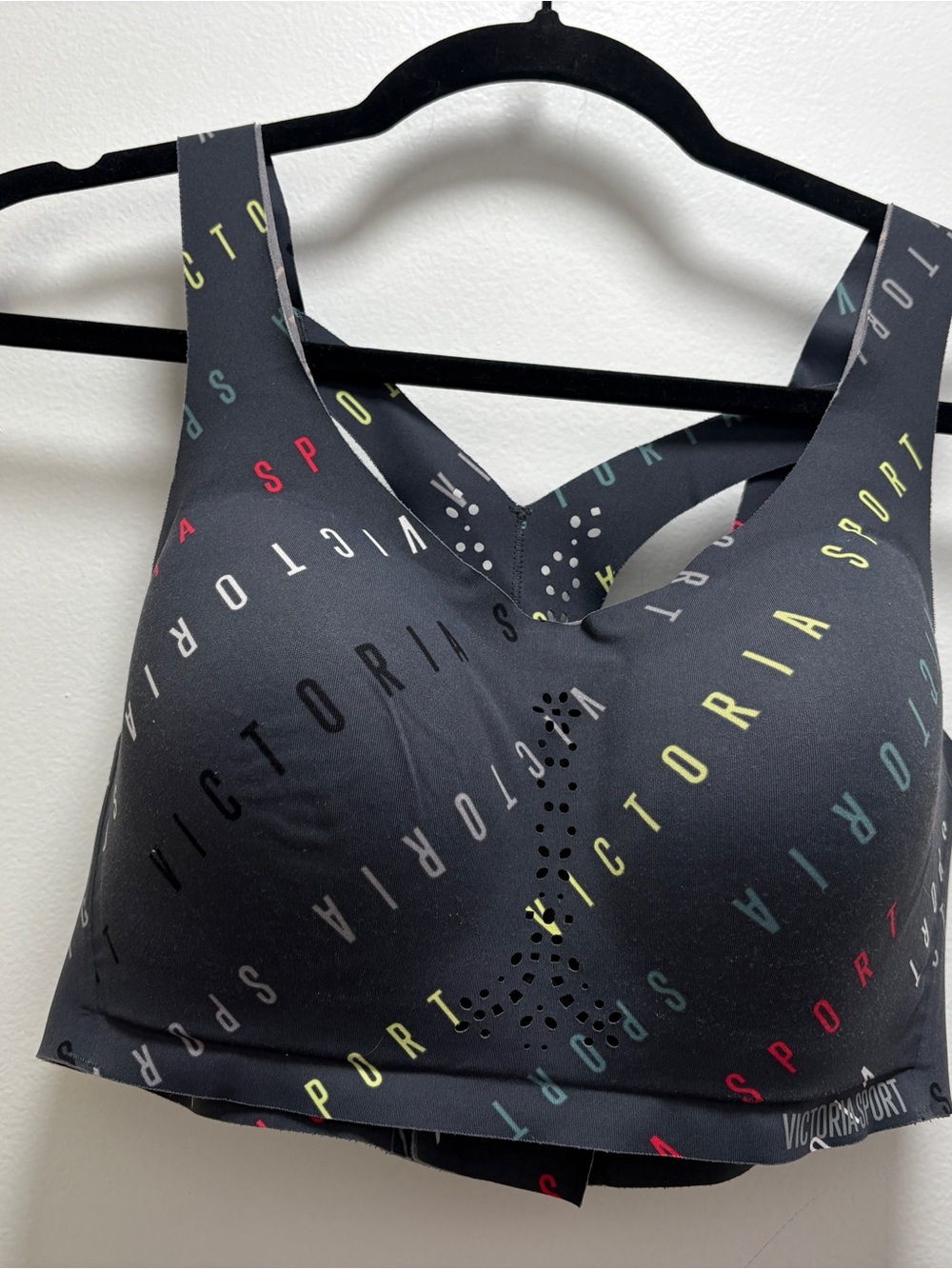 Victoria Sport Black Logo-Print High Support Sports Bra